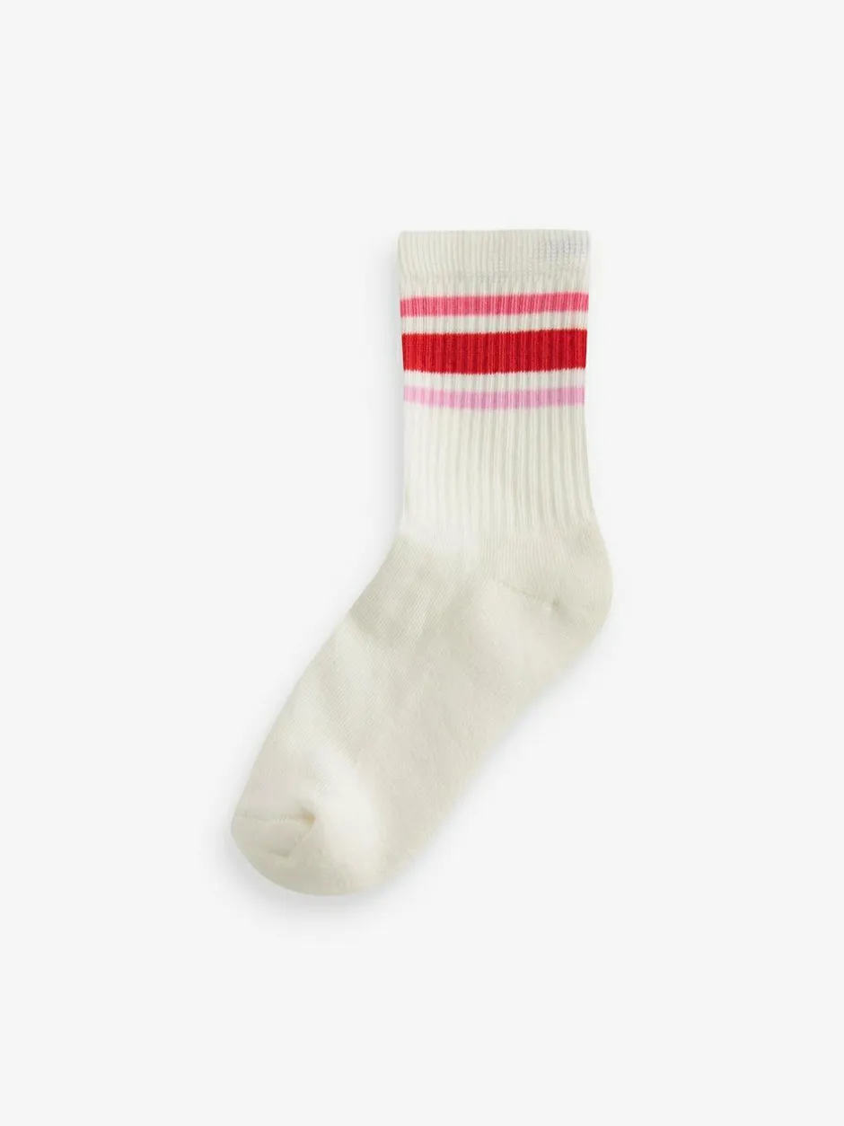 Next Pink/White Heart 3 Pack Cotton Rich Cushioned Sole Ankle Socks Outlet