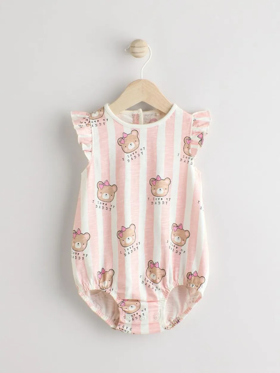 Next Baby Bloomer Romper Pink/White Stripe I Love My Daddy Online