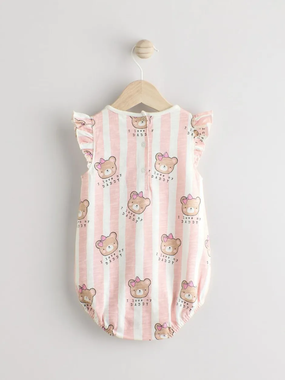 Next Baby Bloomer Romper Pink/White Stripe I Love My Daddy Online