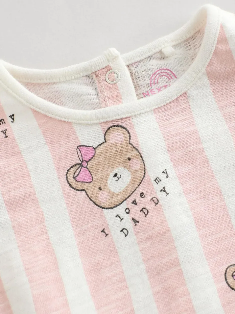 Next Baby Bloomer Romper Pink/White Stripe I Love My Daddy Online