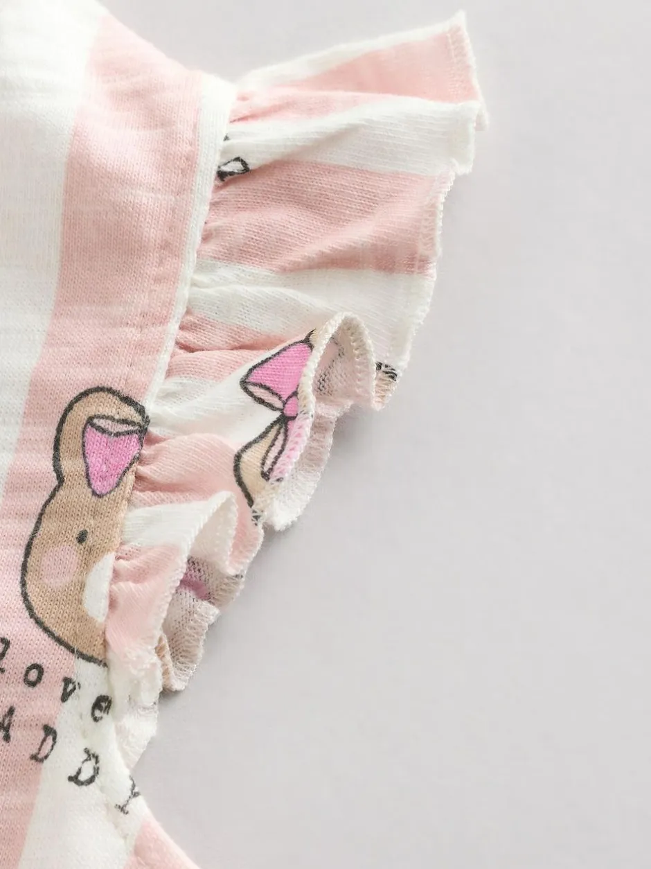 Next Baby Bloomer Romper Pink/White Stripe I Love My Daddy Online