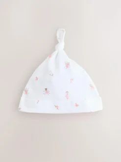 Next Pink/White Tie Top Baby Beanies 3 Pack (0-12mths) Best