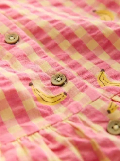 Next Trapeze Playsuit (3mths-7yrs) Pink/Yellow Banana Discount