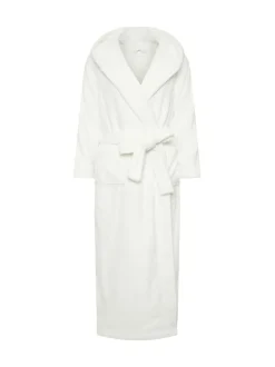 PixieGirl Petite White Cotton Touch Hooded Maxi Robe Discount