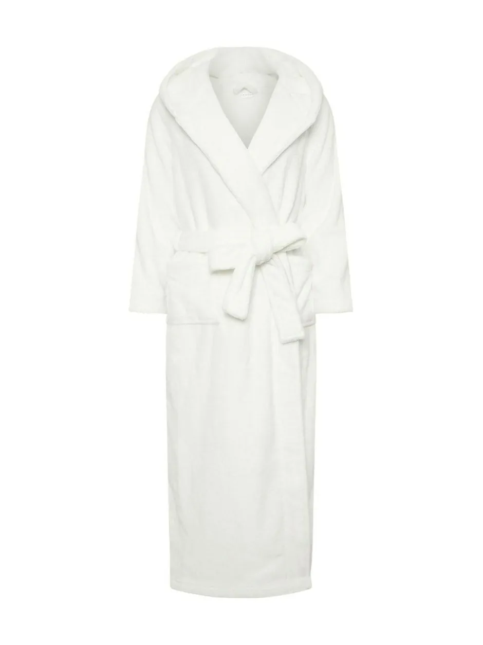 PixieGirl Petite White Cotton Touch Hooded Maxi Robe Discount