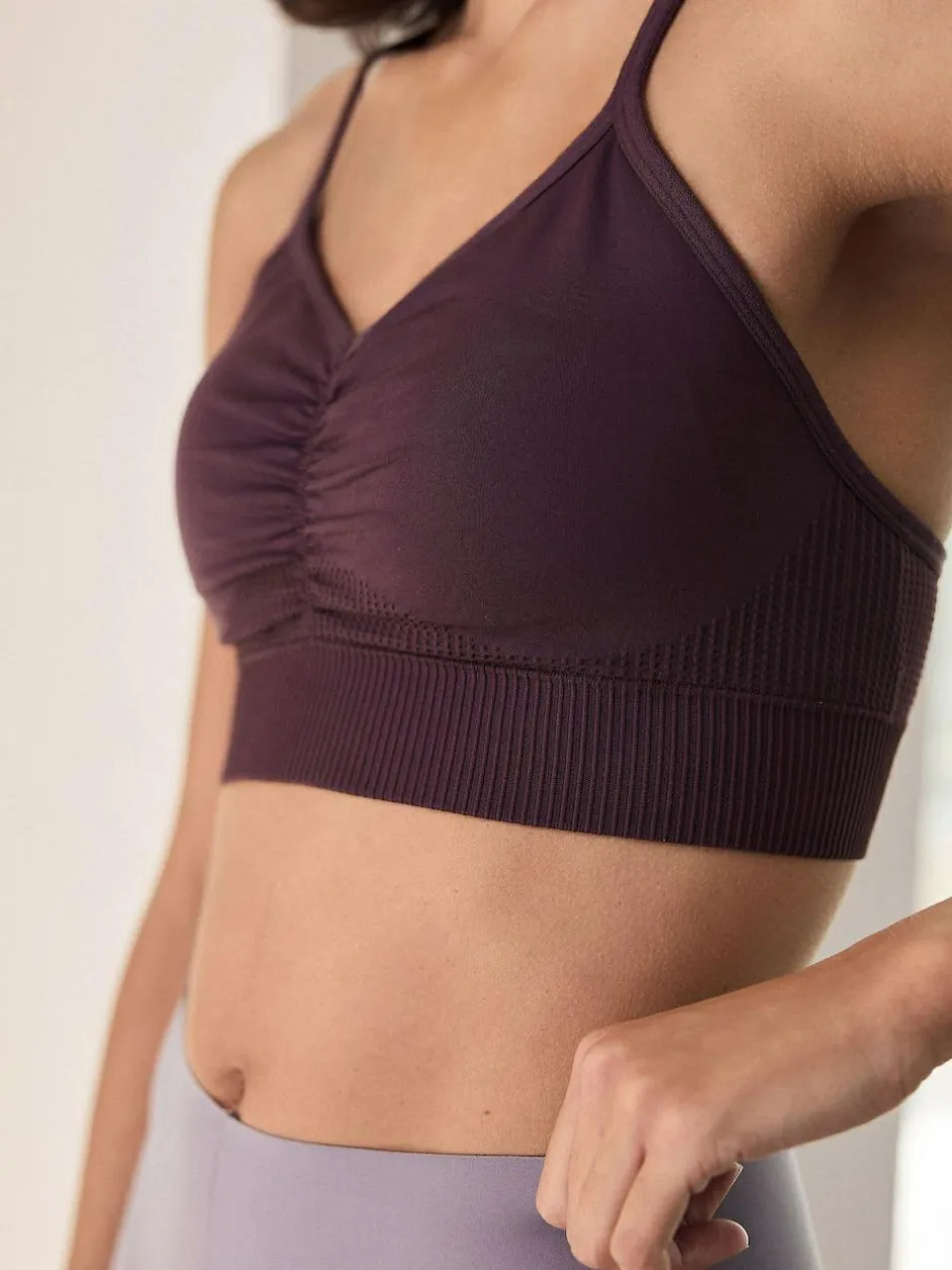 Next Seamless Strappy Sports Bra Plum Purple New