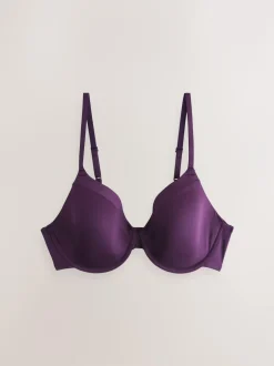 Next Plum Purple/Floral Print Full Cup A-E Smoothing Ultimate Comfort Bras 2 Pack Hot