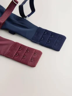 Next A-E Push Up Padded Non Wired Smoothing Bras 2 Pack Plum Purple/Navy Clearance