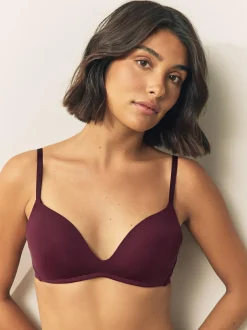 Next A-E Push Up Padded Non Wired Smoothing Bras 2 Pack Plum Purple/Navy Clearance
