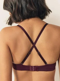 Next A-E Push Up Padded Non Wired Smoothing Bras 2 Pack Plum Purple/Navy Clearance