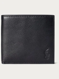 Polo Ralph Lauren Black Billfold Leather Wallet Discount