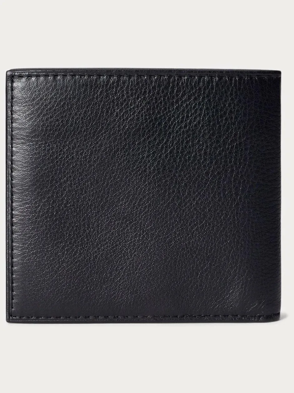 Polo Ralph Lauren Black Billfold Leather Wallet Discount