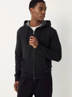 Polo Ralph Lauren Black Loungewear Zip Through Jersey Stretch Hoodie Hot