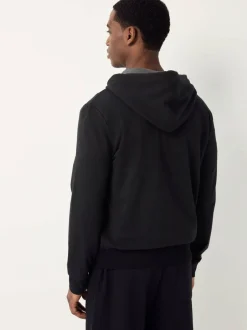 Polo Ralph Lauren Black Loungewear Zip Through Jersey Stretch Hoodie Hot