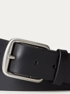 Polo Ralph Lauren Saddle Leather Logo Belt Black New