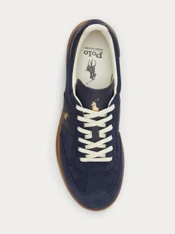 Polo Ralph Lauren Hertitage Aera Suede Mix Trainers Blue