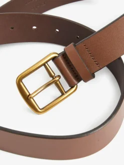 Polo Ralph Lauren Saddle Leather Logo Belt Tan Brown