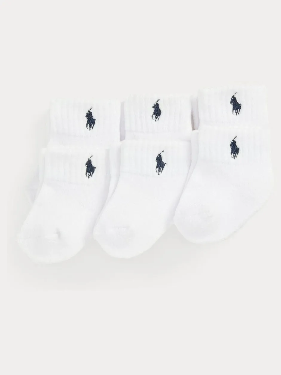 Polo Ralph Lauren White Baby Ankle Socks 6 Pack New
