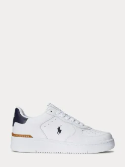 Polo Ralph Lauren Masters Court Leather Trainers White Best