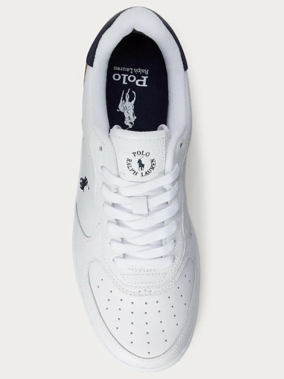 Polo Ralph Lauren Masters Court Leather Trainers White Best