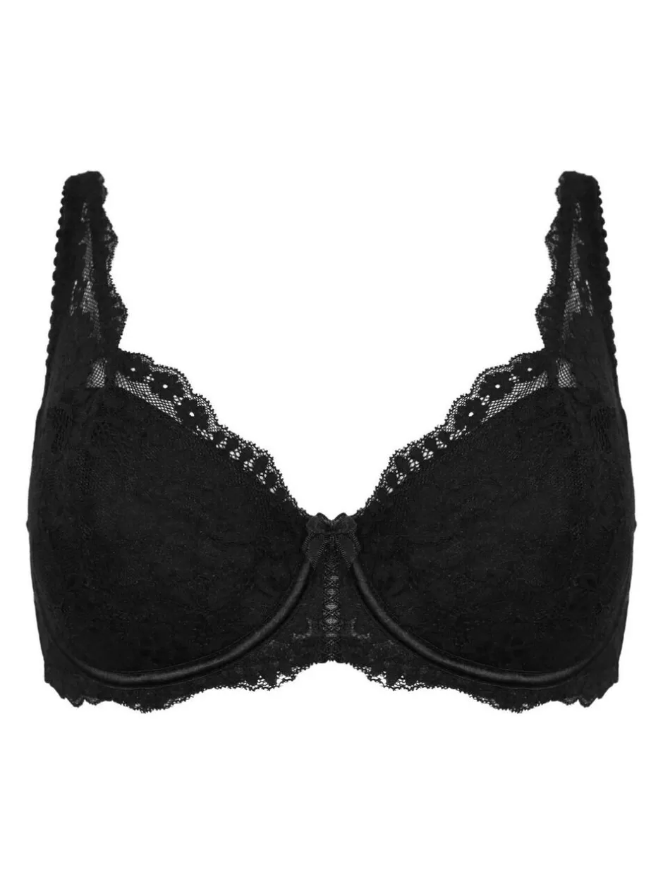 Pour Moi Balcony Fleur Balconette Bra Black New