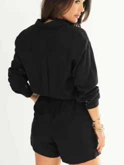 Pour Moi Bree High Waist Elasticated Shorts Black Clearance