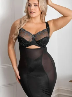 Pour Moi Black Lingerie Hourglass Shapewear Firm Tummy Control Wear Your Own Bra Slip Hot