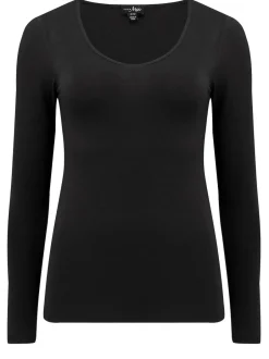 Pour Moi Black Long Sleeve Second Skin Thermal Discount