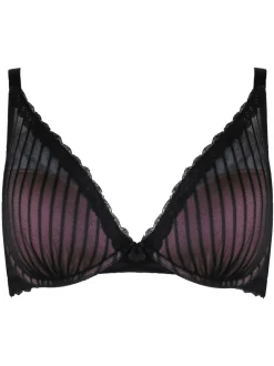 Pour Moi Black Luxe Linear Contour Lightly Padded Bra New