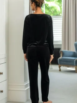 Pour Moi Velour Lounge Pyjamas Set Black Discount