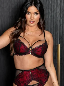 Pour Moi Padded Desire Lightly Underwired Bra Black/Red Online