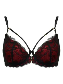 Pour Moi Padded Desire Lightly Underwired Bra Black/Red Online