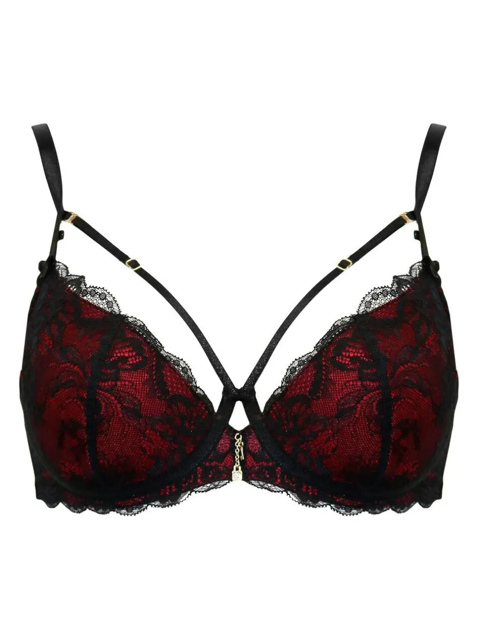 Pour Moi Padded Desire Lightly Underwired Bra Black/Red Online