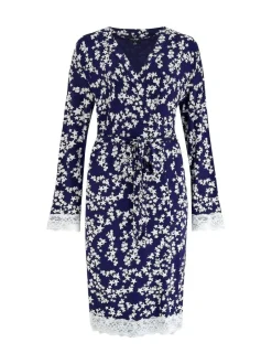 Pour Moi Sofa Loves Lace Jersey Wrap Gown Blue Discount