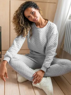 Pour Moi Grey Quilted Lounge Pyjamas