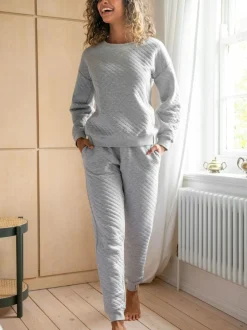 Pour Moi Grey Quilted Lounge Pyjamas