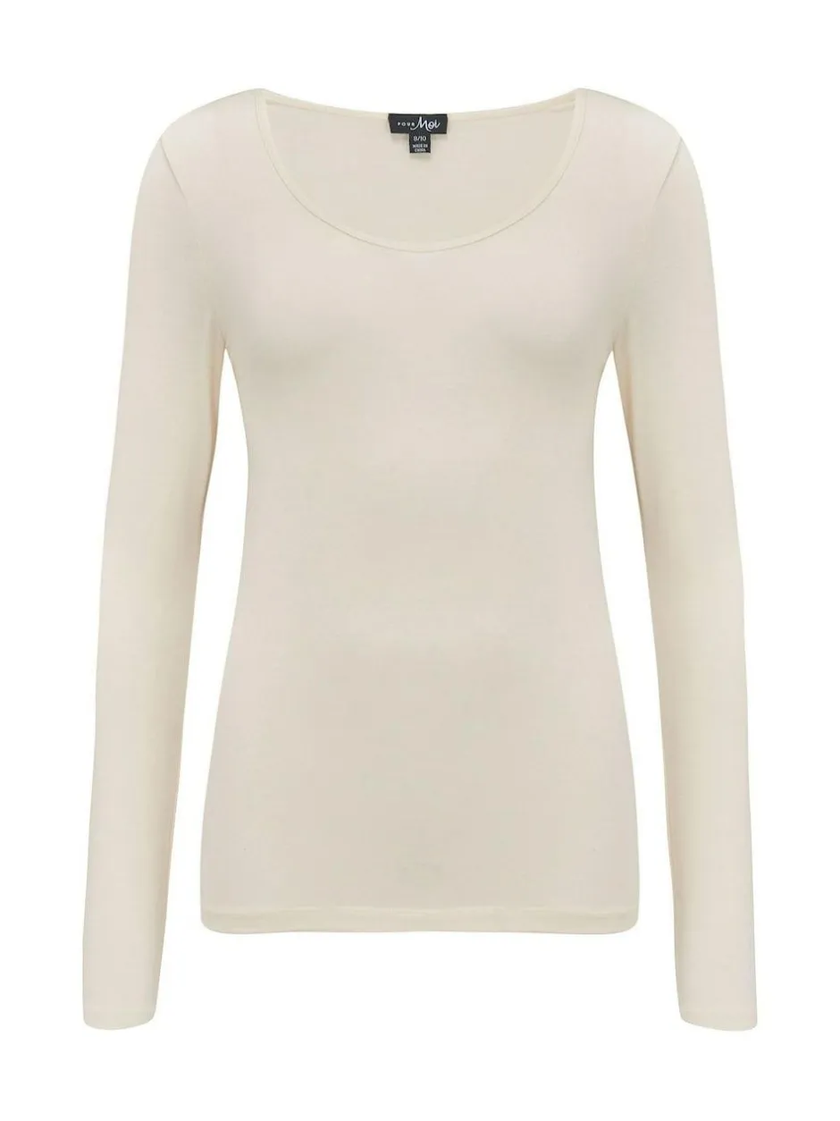 Pour Moi Ivory Long Sleeve Second Skin Thermal Outlet
