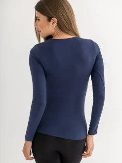 Pour Moi Navy Long Sleeve Second Skin Thermal Online