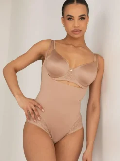 Pour Moi Effortless Tummy Control Wear Your Own Bra Body Shapewear Nude Hot