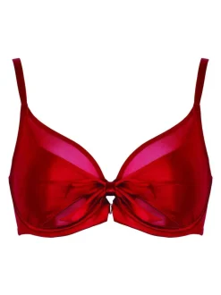 Pour Moi Red All Yours Satin and Mesh Front Fastening Bra New
