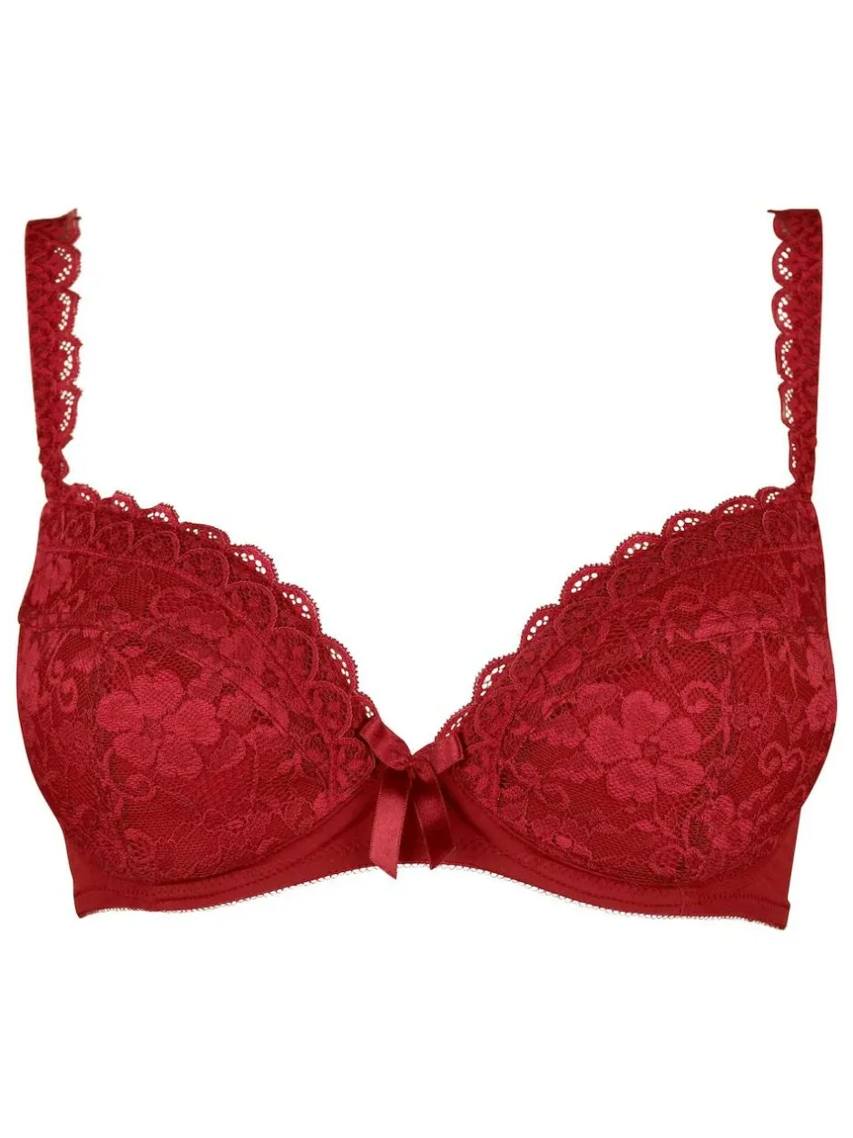 Pour Moi Red Padded Rebel Bra New
