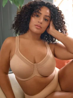 Next F-K Ultimate Support Cotton Minimiser Padded Strap Bra Praline Nude Discount
