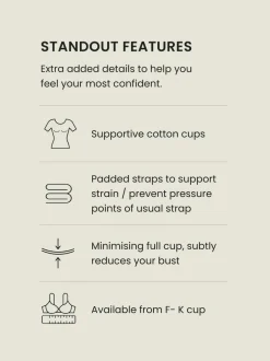 Next F-K Ultimate Support Cotton Minimiser Padded Strap Bra Praline Nude Discount