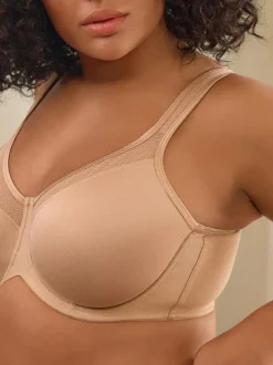 Next F-K Ultimate Support Cotton Minimiser Padded Strap Bra Praline Nude Discount