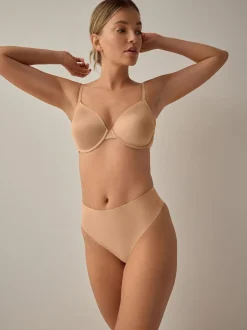 Next High Rise High Leg No VPL Tummy Control Shaping Knickers Praline Nude Hot