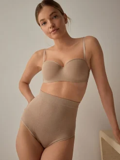Next High Waist Brief Seamless Firm Tummy Control Shaping Briefs Praline Nude Clearance