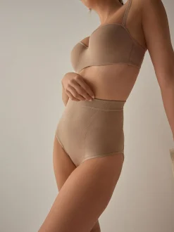 Next High Waist Brief Seamless Firm Tummy Control Shaping Briefs Praline Nude Clearance