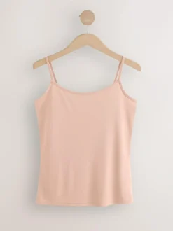 Next Microfibre Comfort Strappy Vest Praline Nude New