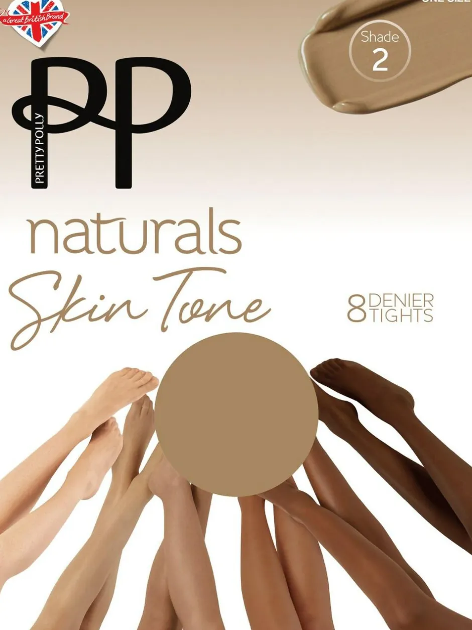 Pretty Polly Natural 8 Denier Skin Tone Tights 2 Pack Discount