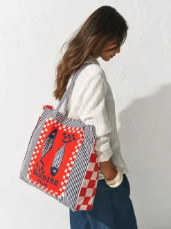 Next Print Sardine Print 100% Cotton Shopper Bag New
